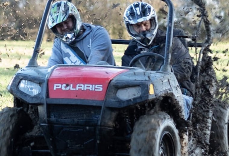 Polaris RZR 4x4 driving on the Xsite Leisure off-road course